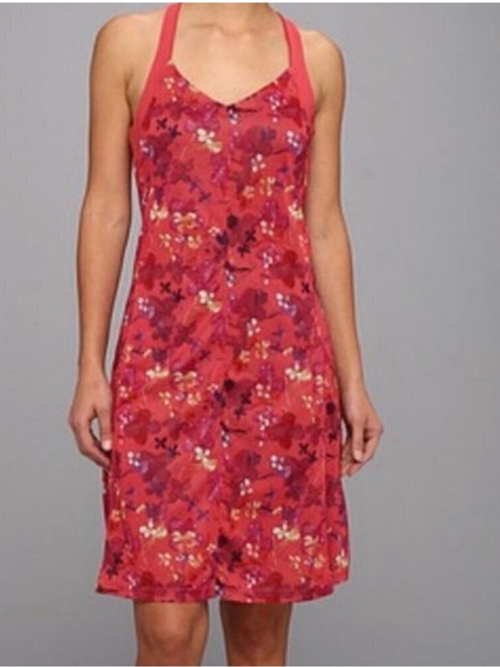 Kuhl dress Strappy summer sports shelf bra earthy pink fuchsia floral women’s S